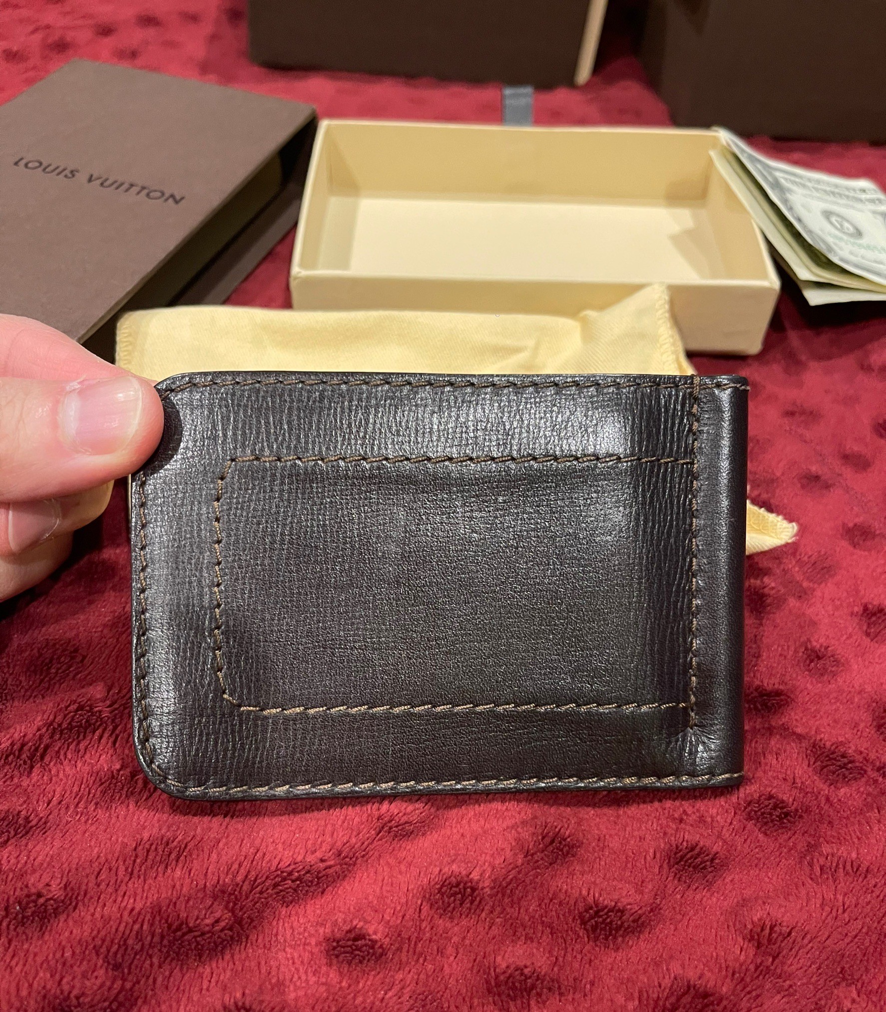 Money Clip Louis Vuitton Vintage Utah Brown 4 Cards (สภาพ 90 %)