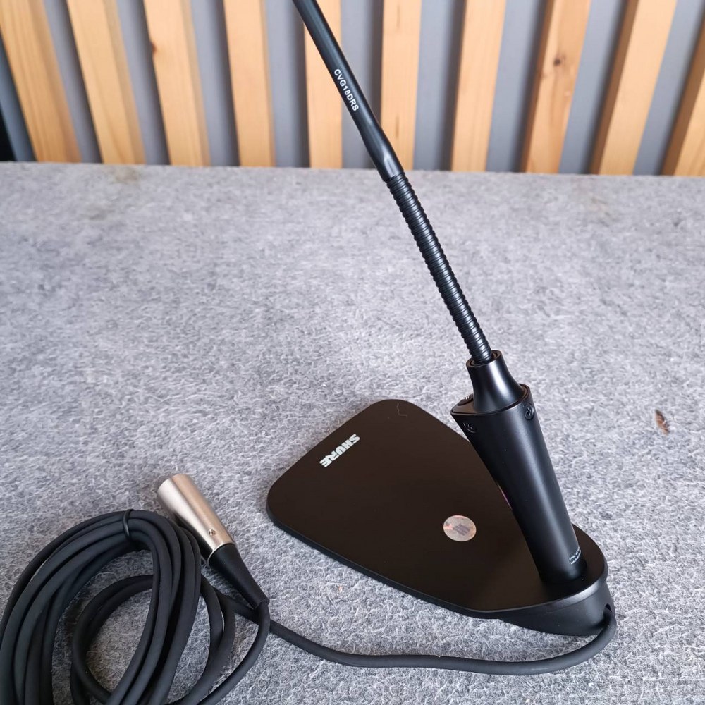 SHURE CVG18DRS-B/C-X ก้านไมค์ พร้อมฐาน มีสวิทซ์ ไฟวงแหวน ก้านไมค์ประชุม ยาว 18 นิ้ว ไมโครโฟนตั้งโต๊ะพร้อมฐาน CVG18DRS B/C X CVG18DRSB/CX เอไอ-ไพศาล+++