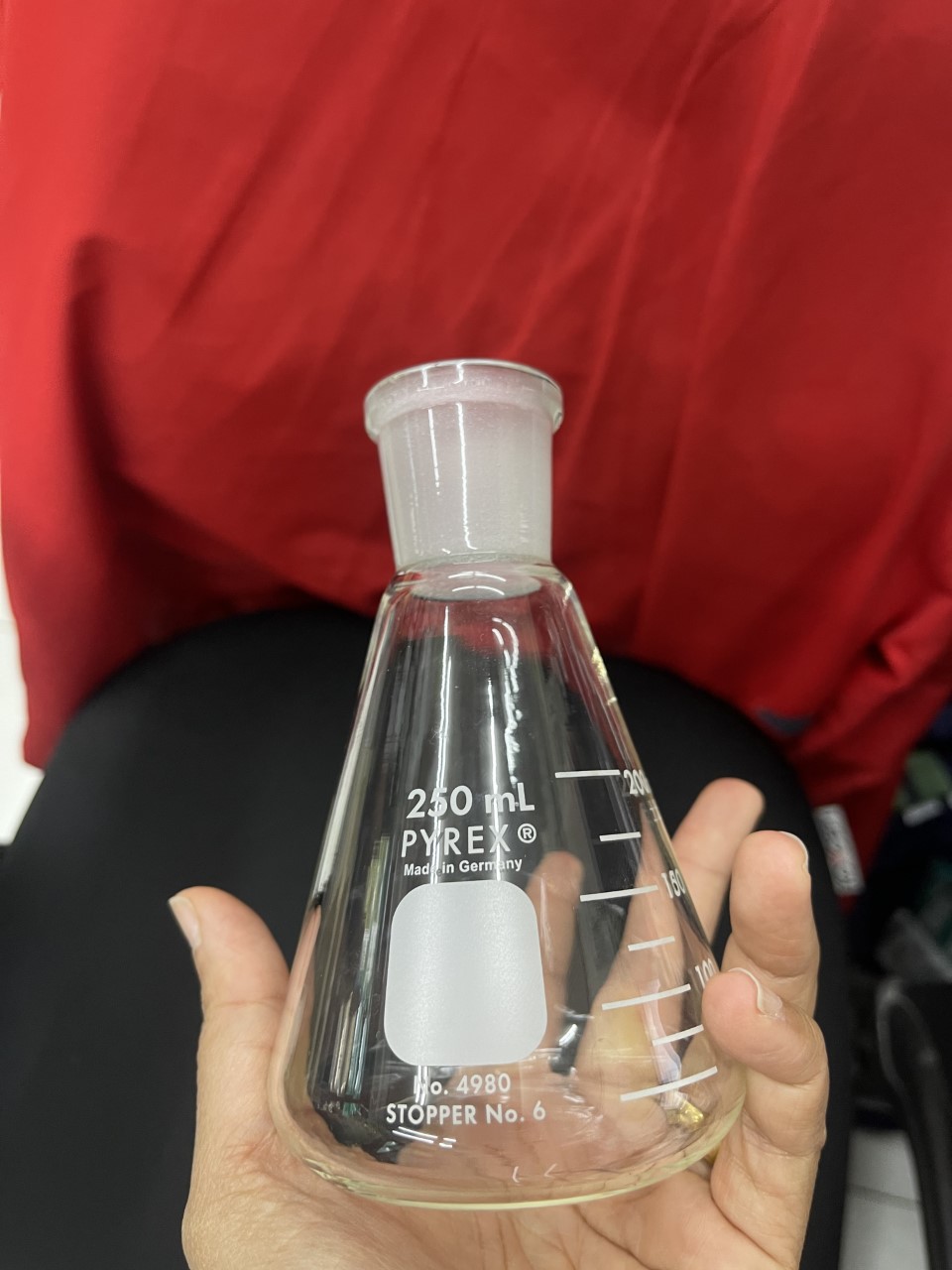 Flask, Erlenmeyer with Joint and Glass Stopper