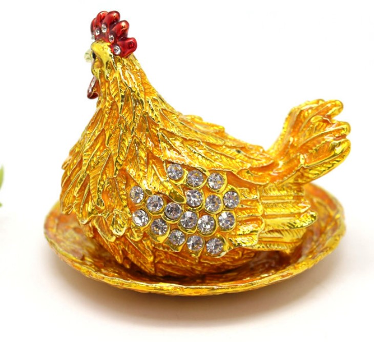ไก่กับไข่ทองคำ ของตกแต่งบ้าน ของขวัญขึ้นปีใหม่ ขึ้นบ้านใหม่ กล่องใส่เครื่องประดับ รูป ไก่ทองคำ 779714