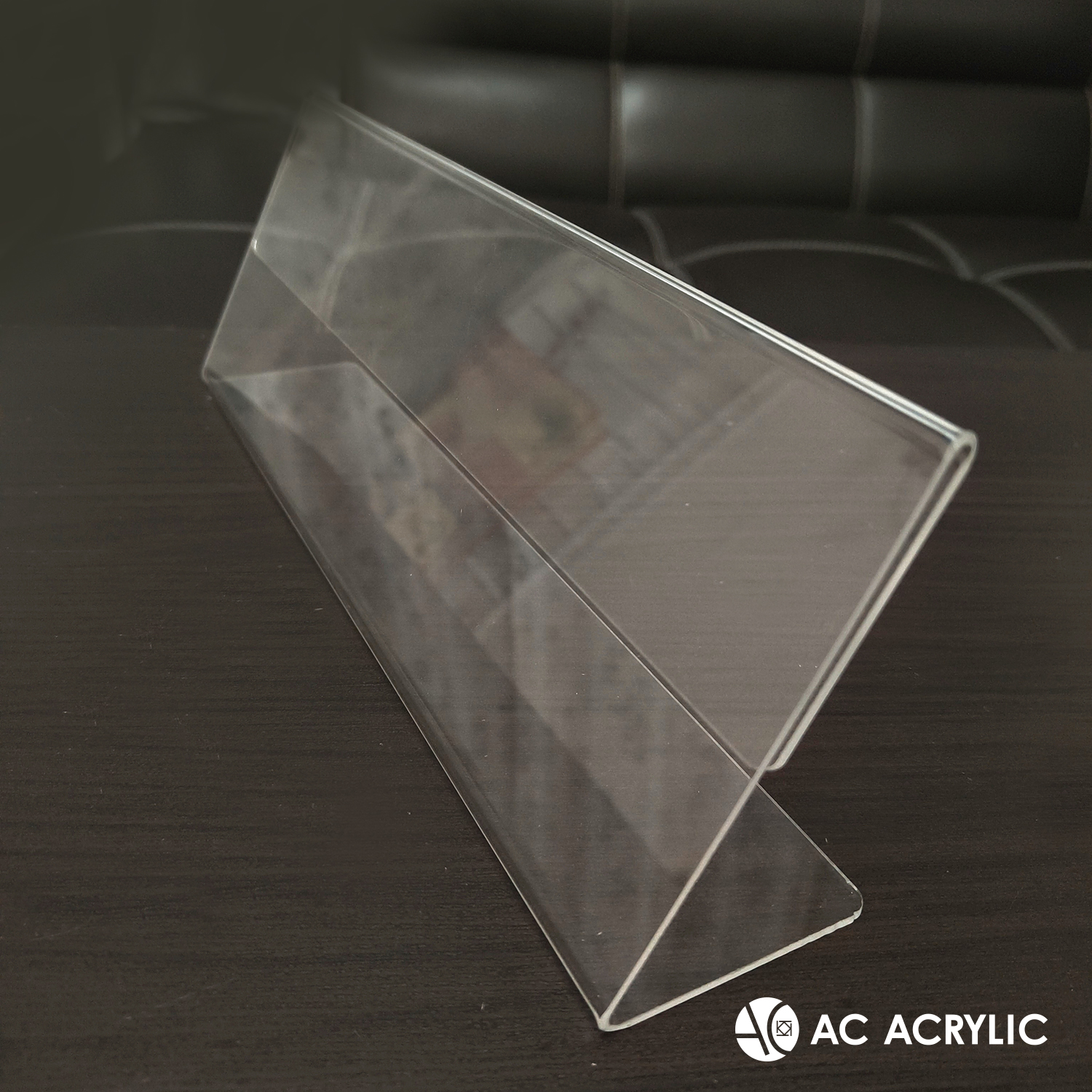 ป้ายอะคริลิคตั้งโต๊ะ 30x10.5 cm อะคริลิคใส 1 หน้า ทรง L (30x10.5)