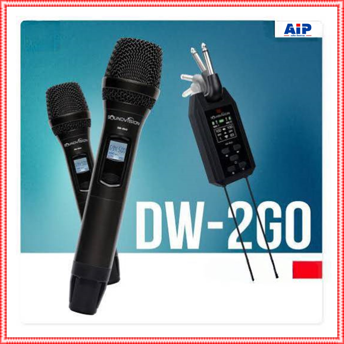 มี 5สี ให้เลือก SOUNDVISION DW-2GO ไมค์ลอยคู่ ดำ / ขาว / ฟ้า / ม่วง / ชมพู / เทา UHF ดิจิตอล ไมโครโฟนไร้สายคู่ DW 2GO DW2GO เอไอ-ไพศาล
