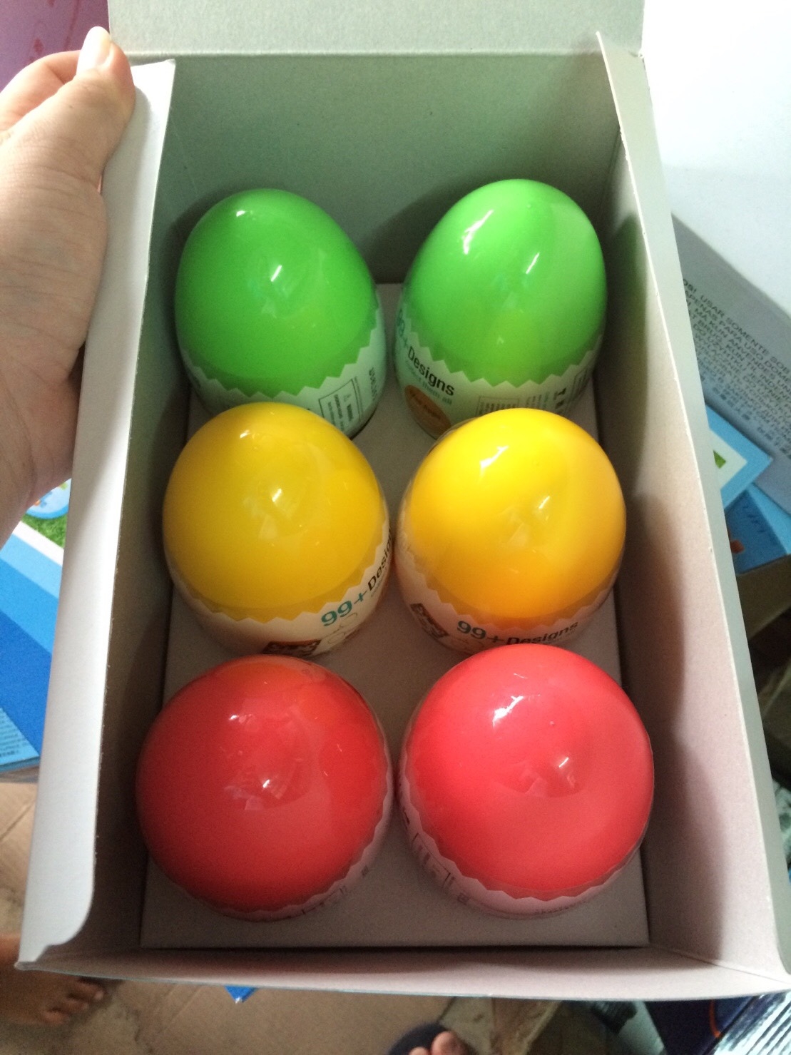 UTT1 ของเล่นไข่เลโก้ตัวต่อพวงกุญแจ ฟองใหญ่ ยกกล่อง 6 ชิ้น คละ