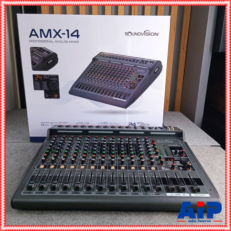 SOUNDVISION AMX-14 MIXER +++ เครื่องผสมสัญญาณ มิกเซอร์ อนาล็อก 14 CH ซาวด์ วิชั่น รุ่น AMX 14 AMX14 เอไอ-ไพศาล