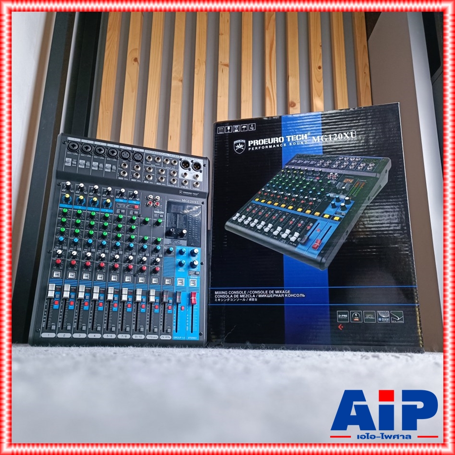 มิกเซอร์ PROEUROTECH MG-120XU MIXER มีอินเตอร์เฟส ในเครื่อง MG120XU โปรยูโรเทค 12ช่อง เชื่อมต่อกับคอมได้ มีปีกยึดแร็คแถม