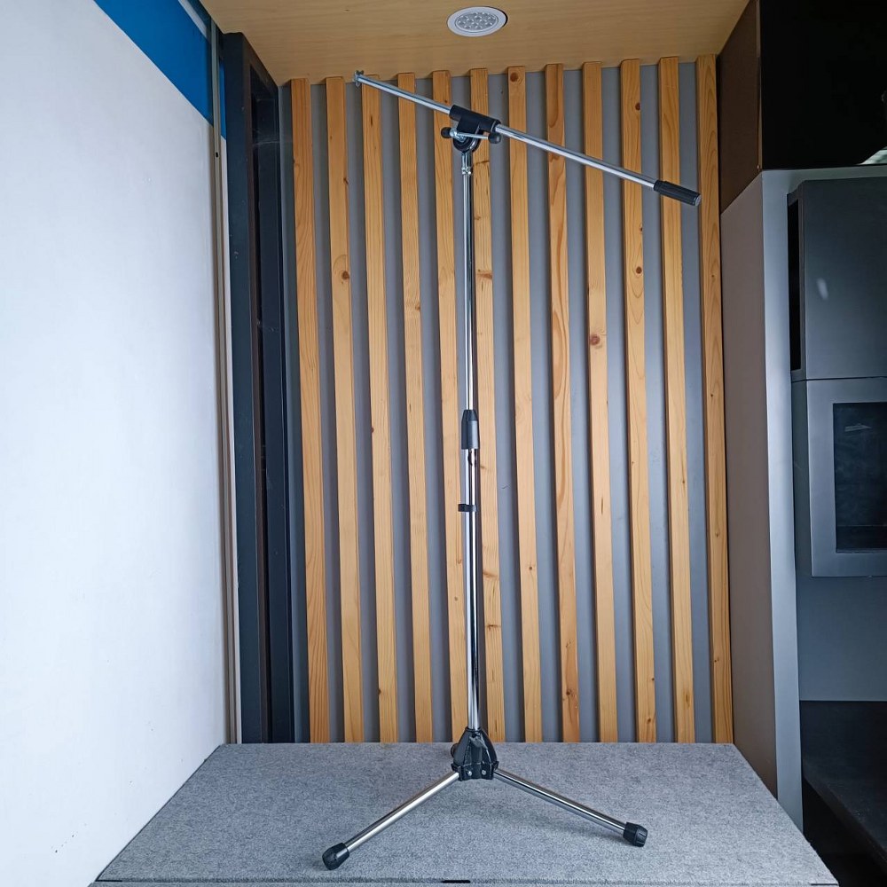 SUPER ขาตั้งไมค์บูม ขาตั้งไมค์ตั้งพื้น ขาตั้งไมค์ ไม่มีรวมคอสวมไมค์ ขาไมค์ตั้งพื้น ขาไมค์เหล็ก ชุปโครเมียม ขาตั้งไมค์