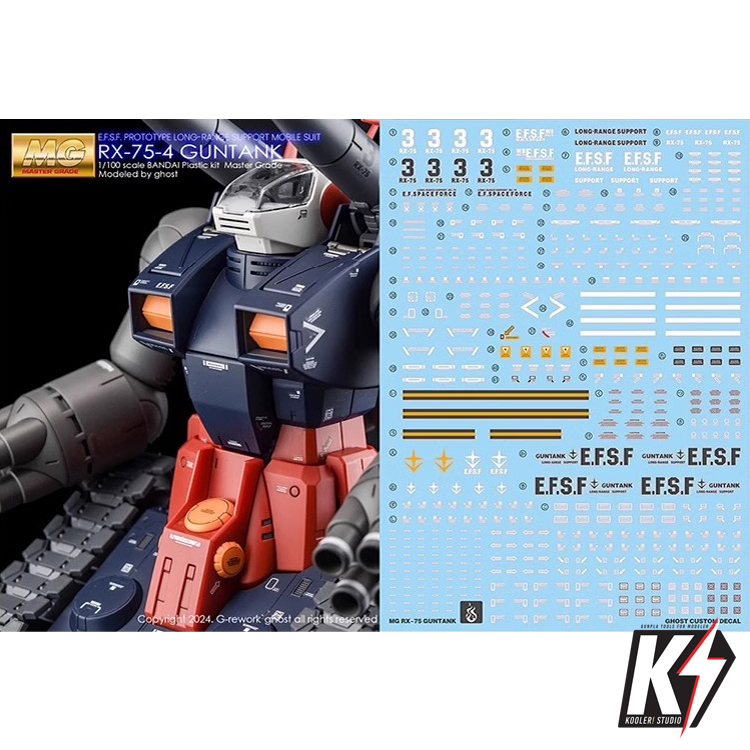 Waterdecal CG MG RX-75 Guntank #ดีคอลน้ำสำหรับติดกันพลา กันดั้ม Gundam พลาสติกโมเดลต่างๆ