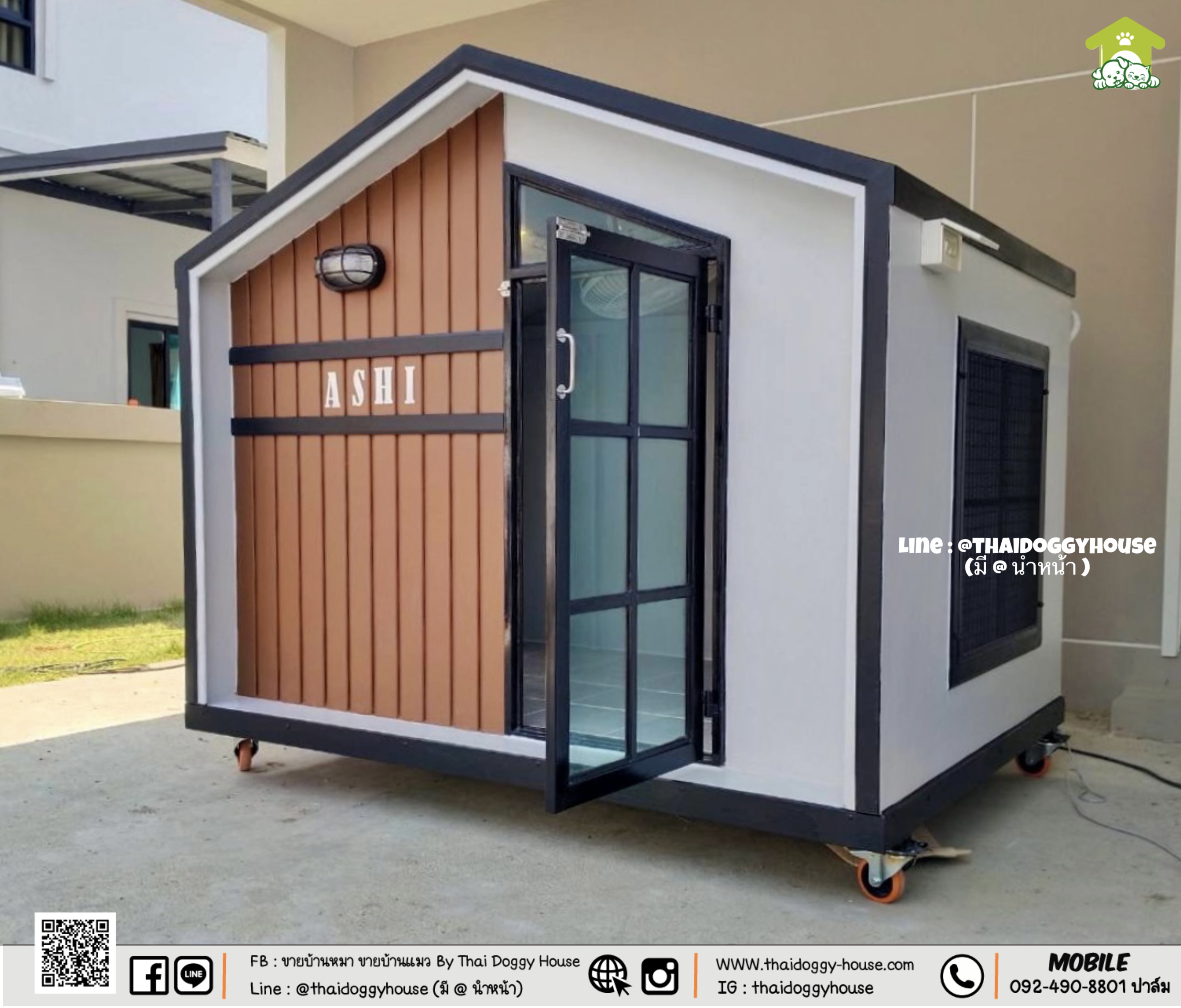 บ้านหมา บ้านแมว 𝐓𝐡𝐚𝐢 𝐝𝐨𝐠𝐠𝐲 𝐡𝐨𝐮𝐬𝐞แบบใหม่ล่าสุดของทางร้าน ดีไซน์ทันสมัยให้ความรู้สึกเรียบหรู สวยงาม บ้านตะแกรงมุ้งลวด ระบายอากาศได้ดี