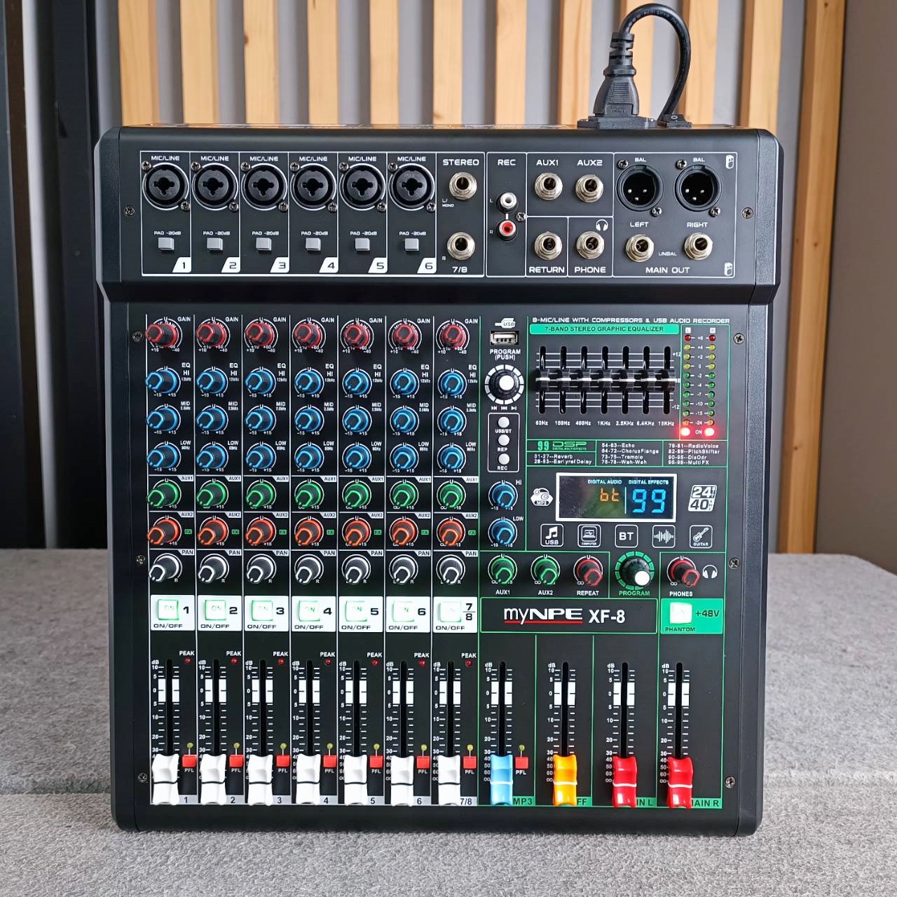 MYNPE XF-8 mixer มิกเซอร์ อนาลอก บลูทูธ USB เอฟเฟคแท้ XF 8 My npe XF8 เอไอ-ไพศาล