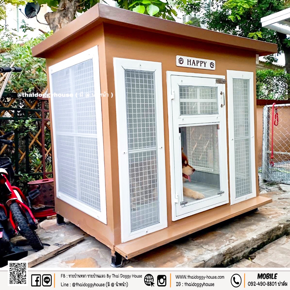 บ้านหมา บ้านแมว Box Style ตะแกรงเหล็ก มุ้งลวด