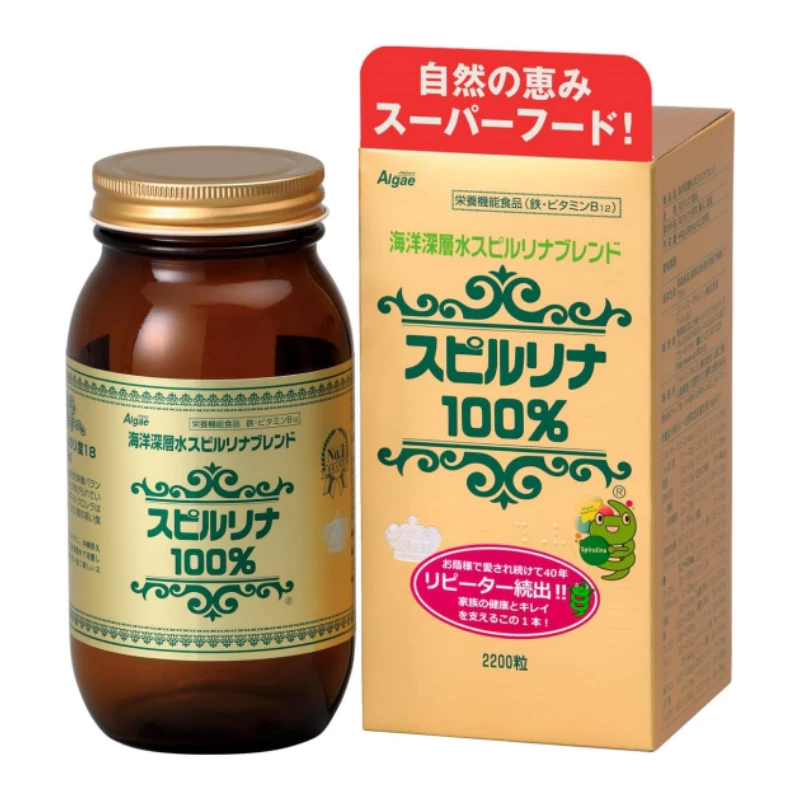JAPAN ALGAE Spirulina100% สาหร่ายสไปรูลิน่าน้ำลึก ไม่มีสารปนเปื้อน (แพ็คเกจใหม่) (ฉลากญี่ปุ่น)