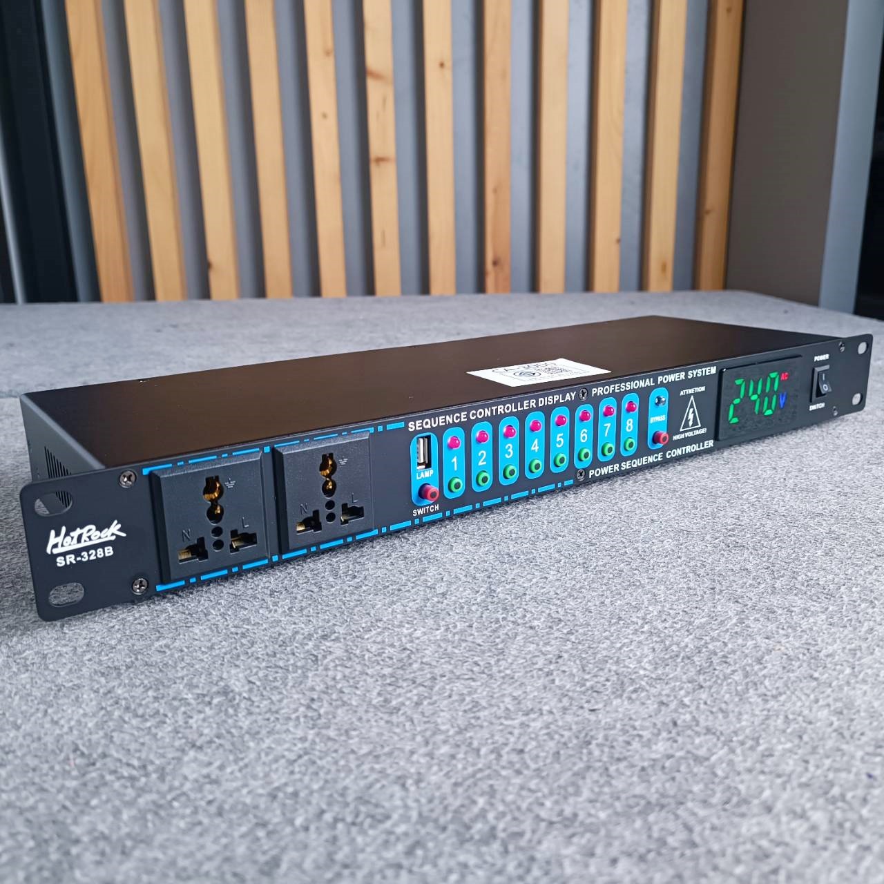 HOTROCK SR-328 B+ ปลั๊กซีเควนซ์ ปลั๊กไฟติดแร็ค ปลั๊กแร็ค รางปลั๊กไฟ ปลั๊กไฟ ปลั๊กไฟตู้แร็ค ซีเควนซ์เพาเวอร์ดิสทริบิวชั่น 8 แชนแนล SR 328 SR328B+ เอไอ-ไพศาล