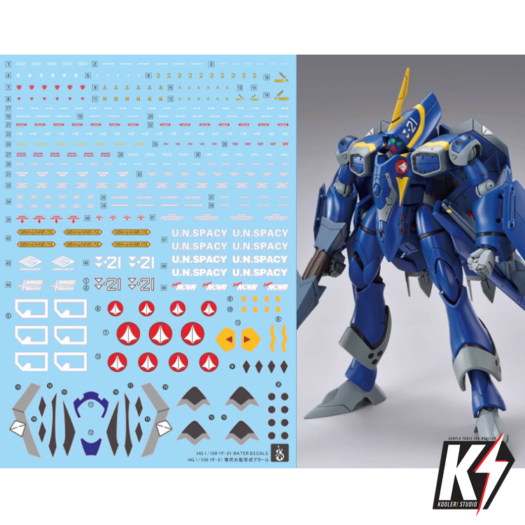 Waterdecal CG HG YF-21 #ดีคอลน้ำสำหรับติดกันพลา กันดั้ม Gundam พลาสติกโมเดลต่างๆ