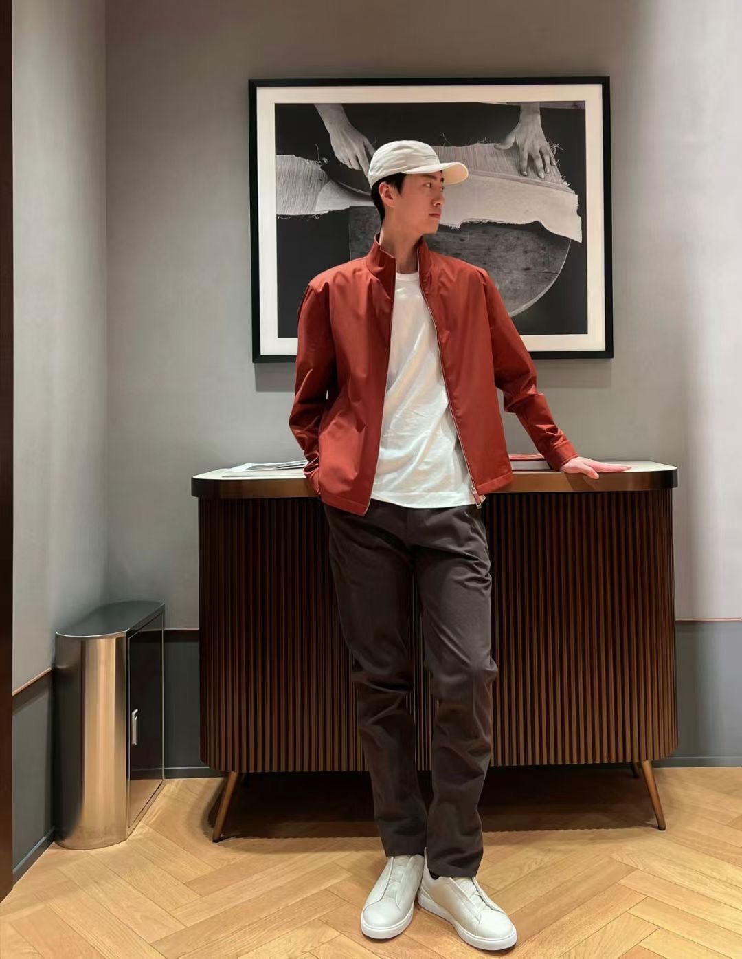 **do** เสื้อคลุม Zegna MOTORIN 100CC MICROFIBER BLOUSON สินค้าใหม่ ของแท้