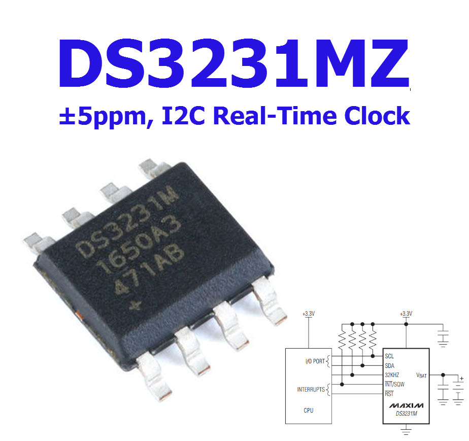 DS3231MZ SOP8 ±5ppm, I2C Real-Time Clock