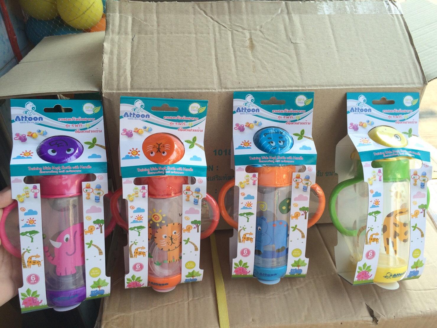 101809 ของใช้เด็กขวดนมมีหูจับattoon 9 oz ขวดละ