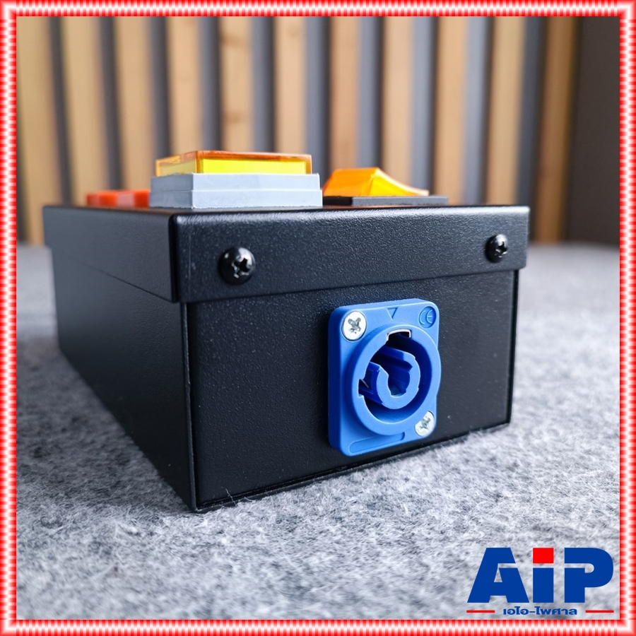 TECHCRON BOX-4VA ปลั๊กส้ม จอส้ม บล็อกปลั๊กไฟ กล่องปลั๊กไฟ วัสดุทำจากเหล็ก มีหน้าจอแสดงผล โวลท์ แอมป์ กล่องปลั๊กพ่วง 4 ช่อง แถมฟรี ปลั๊กเพาเวอร์คอน BOX 4 VA BOX4VA เอไอ-ไพศาล