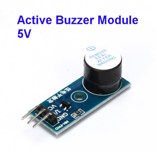 Active Buzzer Module (บัซเซอร์ รวมวงจรกำเนิดความถี่ เข้าไว้ในชิ้นเดียวกัน)