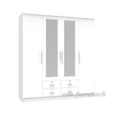 ตู้เสื้อผ้า 180 ซม. 4 บานเปิด เมลามีน exclusive รุ่น WR-644