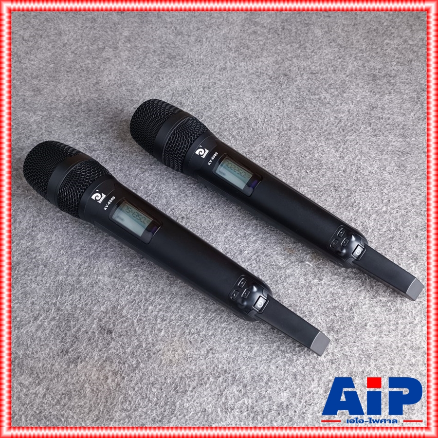 DE ACOUSTIC KV6000 NEW ไมค์ลอยมือถือคู่ UHF ปรับความถี่ได้ ไมค์ลอยคู่ KV 6000 แถมอุปกรณ์ย้ายเสา กระเป๋าเก็บไมค์ kv-6000