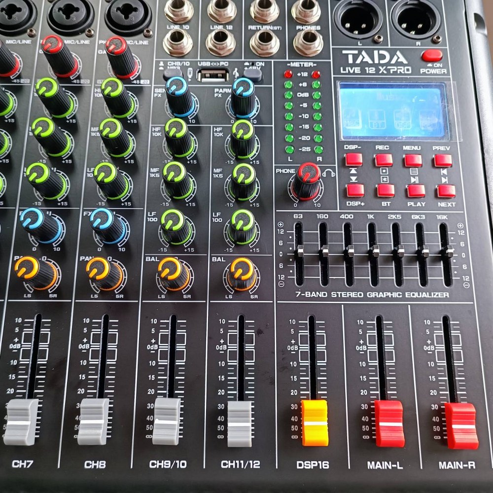 TADA LIVE-12 MIXER มิกเซอร์ ธาดา LIVE 12 LIVE12 Bluetooth มี USB เล่น Mp3 ได้ มีเอฟเฟกแท้ effect EQ 7 แบนด์ มี REC บันทึกเสียงได้ เอไอ-ไพศาล