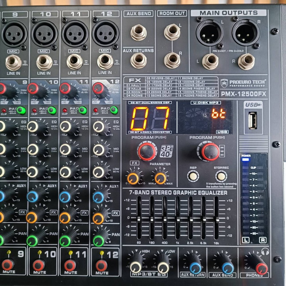 PROEUROTECH PMX-12500FX POWERMIXER+บูลทูส โปรยูโรเทค PROEURO TECH PMX 12500FX PMX12500FX เอไอ-ไพศาล