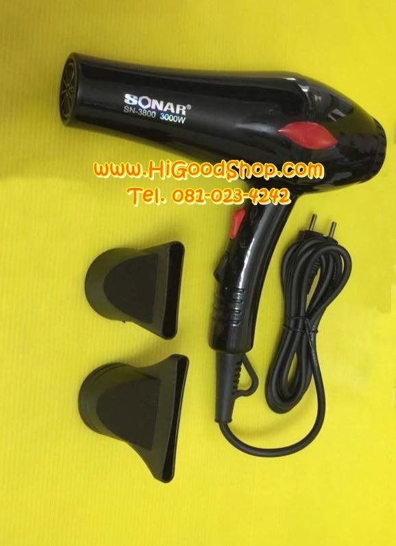 ไดร์เป่าผม เครื่องเป่าผม SONAR รุ่น Professional Hair Dryer SN-3800 (3000Watts)
