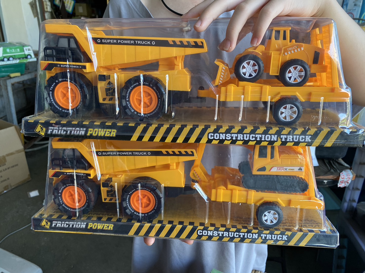 6623KB รถของเล่น รถเล่นมือ รถก่อสร้าง รถดั๊มพ่วงก่อสร้างเล่นมือ ฝาครอบ ปลีกคันละ