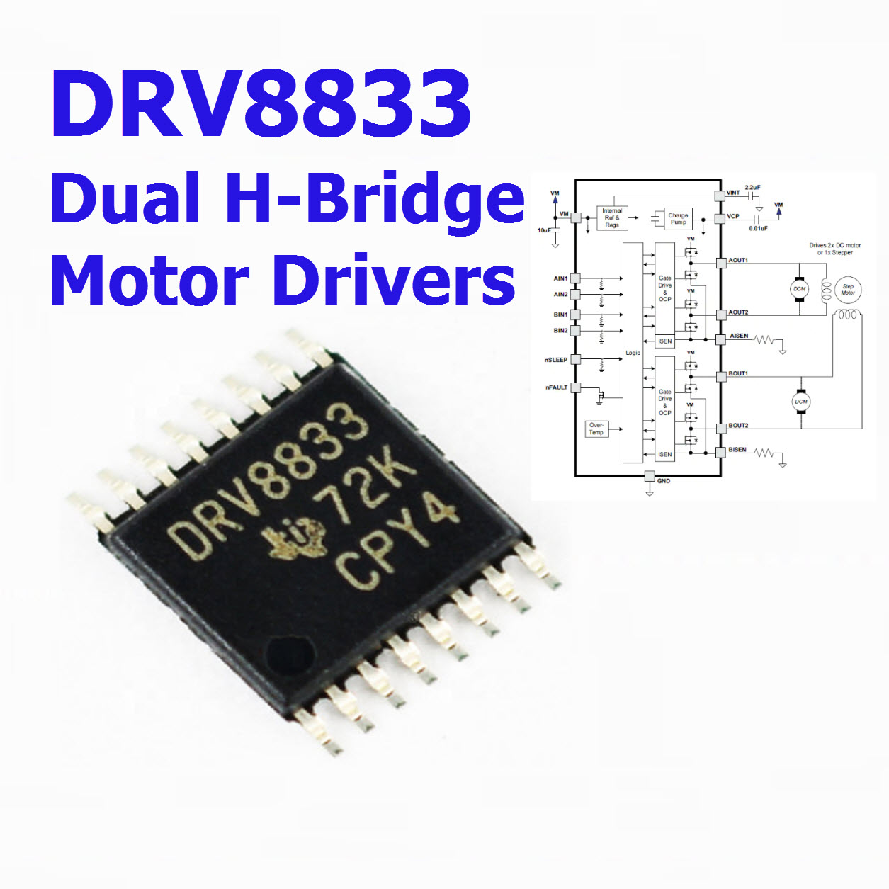 DRV8833 Dual H-Bridge Motor Drivers (SMDA2)