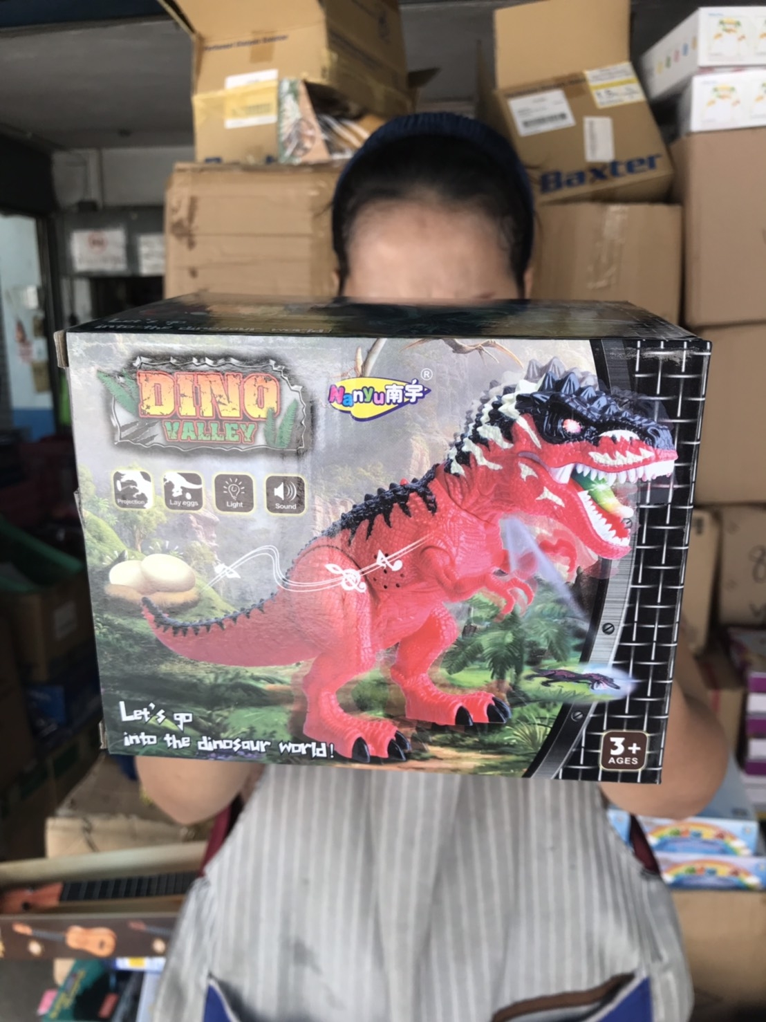 NY018-B ไดโนเสาร์ใส่ถ่าน เดิน ฉายภาพ ออกไข่ตัวละ