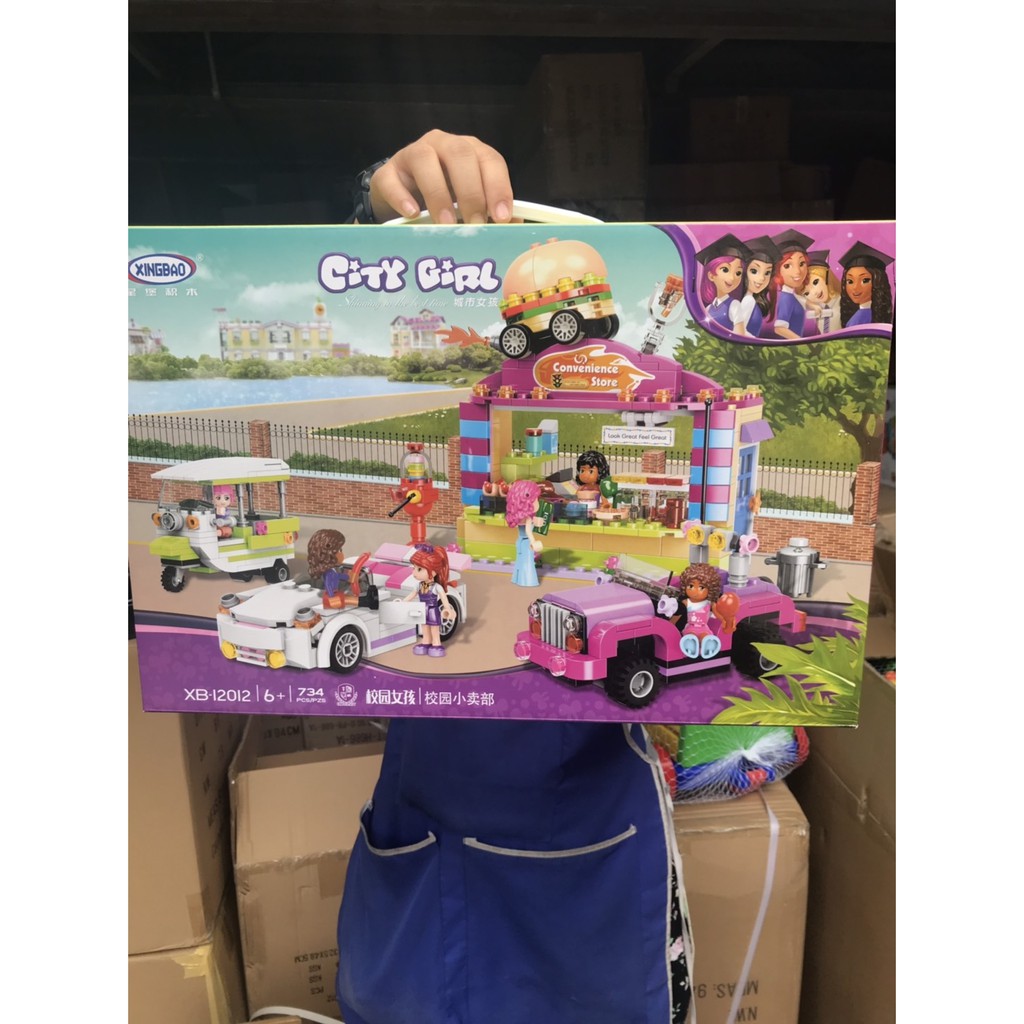 XB-12012 ของเล่นเด็กเลโก้ร้านค้า 734 ชิ้น กล่องใหญ่