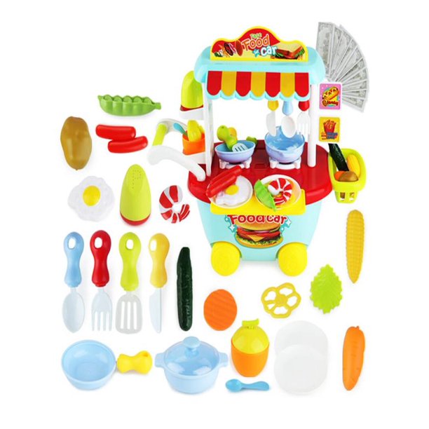 889-203 ของเล่นเด็กชุดครัวรถเข็น มีเสียงไฟ