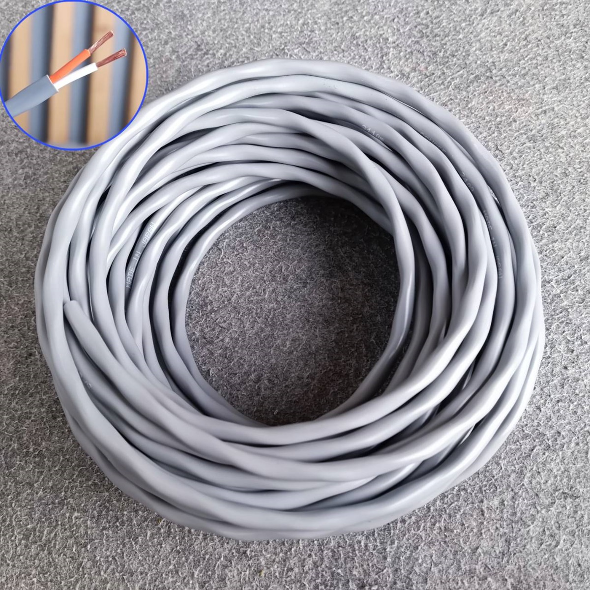 ขด15เมตร สายลำโพงCANARE 2S7F 16AWG สีเทา สายลำโพง2คอร์ ขนาด16awg ทองแดงแท้ Canare Speaker Cable 2S7F เอไอ-ไพศาล