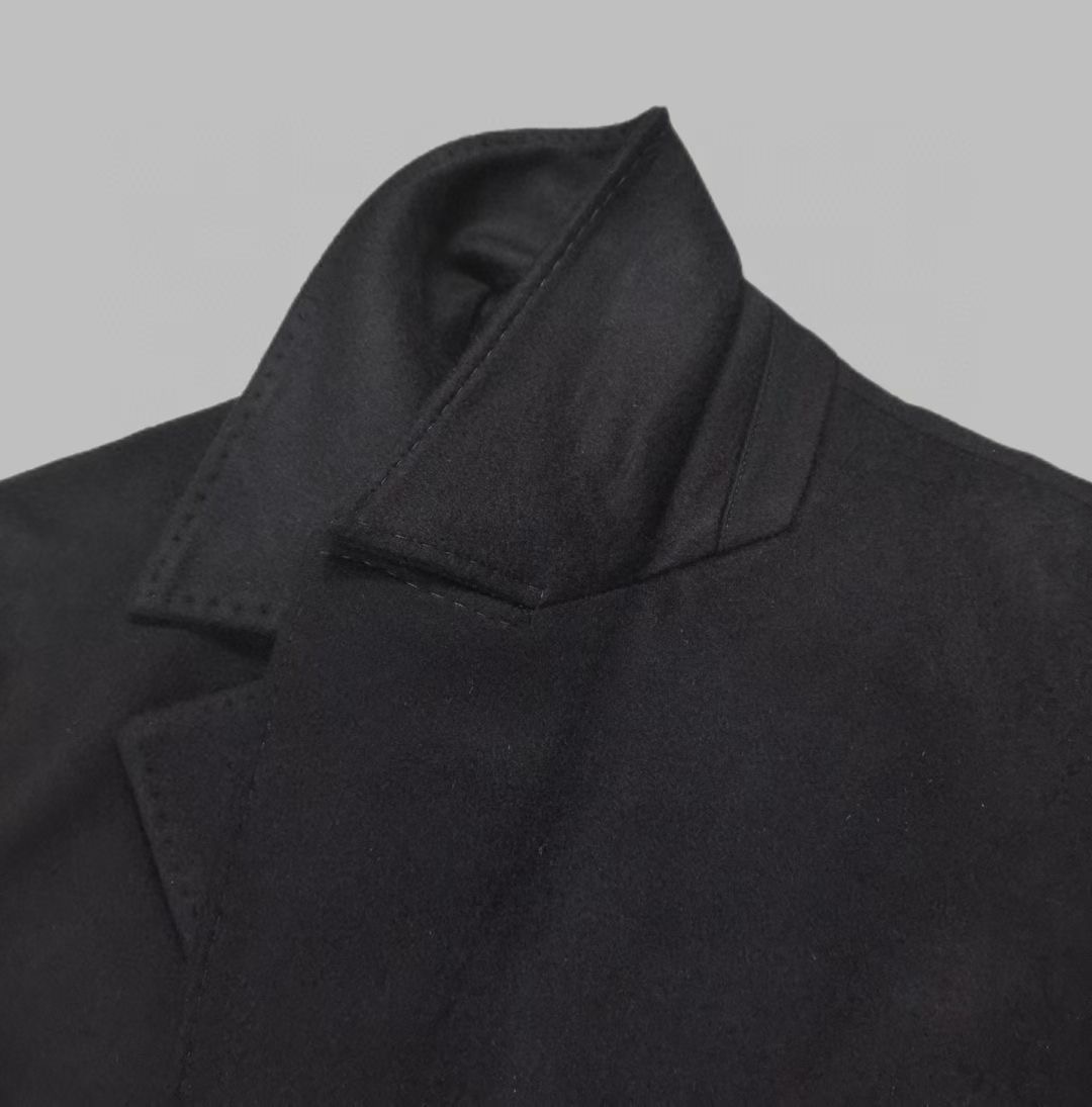 เสื้อโค้ท Ermenegildo Zegna Black Cashmere Double Breasted Coat สินค้าใหม่ ของแท้
