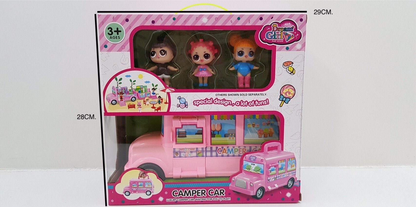 588-3 ของเล่นเด็กรถแค้มปิ้งพร้อมโมเดล LOL ชิ้นละ