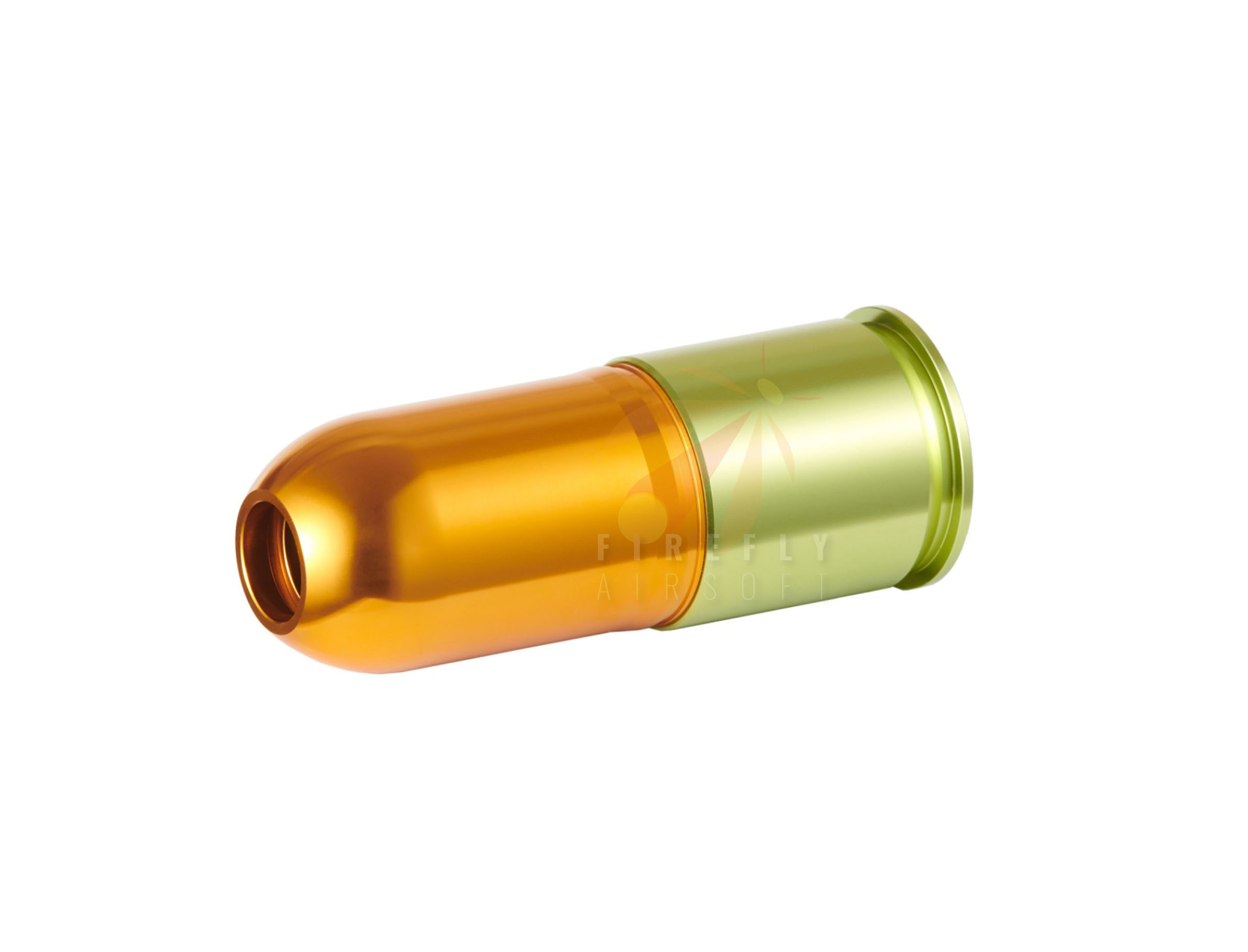 Lancer Tactical Long Aluminum Airsoft 40mm Green Gas Grenade Shell (Color: Gold / Green)