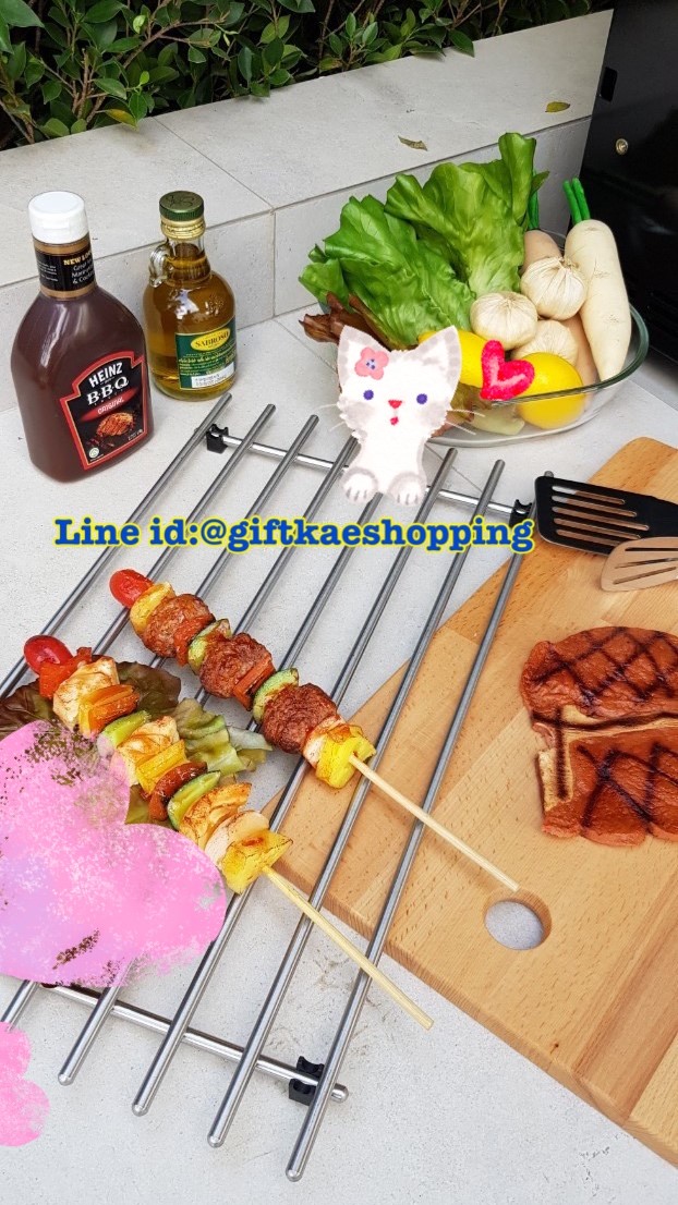 โมเดลบาบีคิวปลอม (บาบีคิวเนื้อ) ราคาต่อ 1 ไม้ ราคาดังกล่าวไม่รวมภาชนะ และของตกแต่งนะคะ