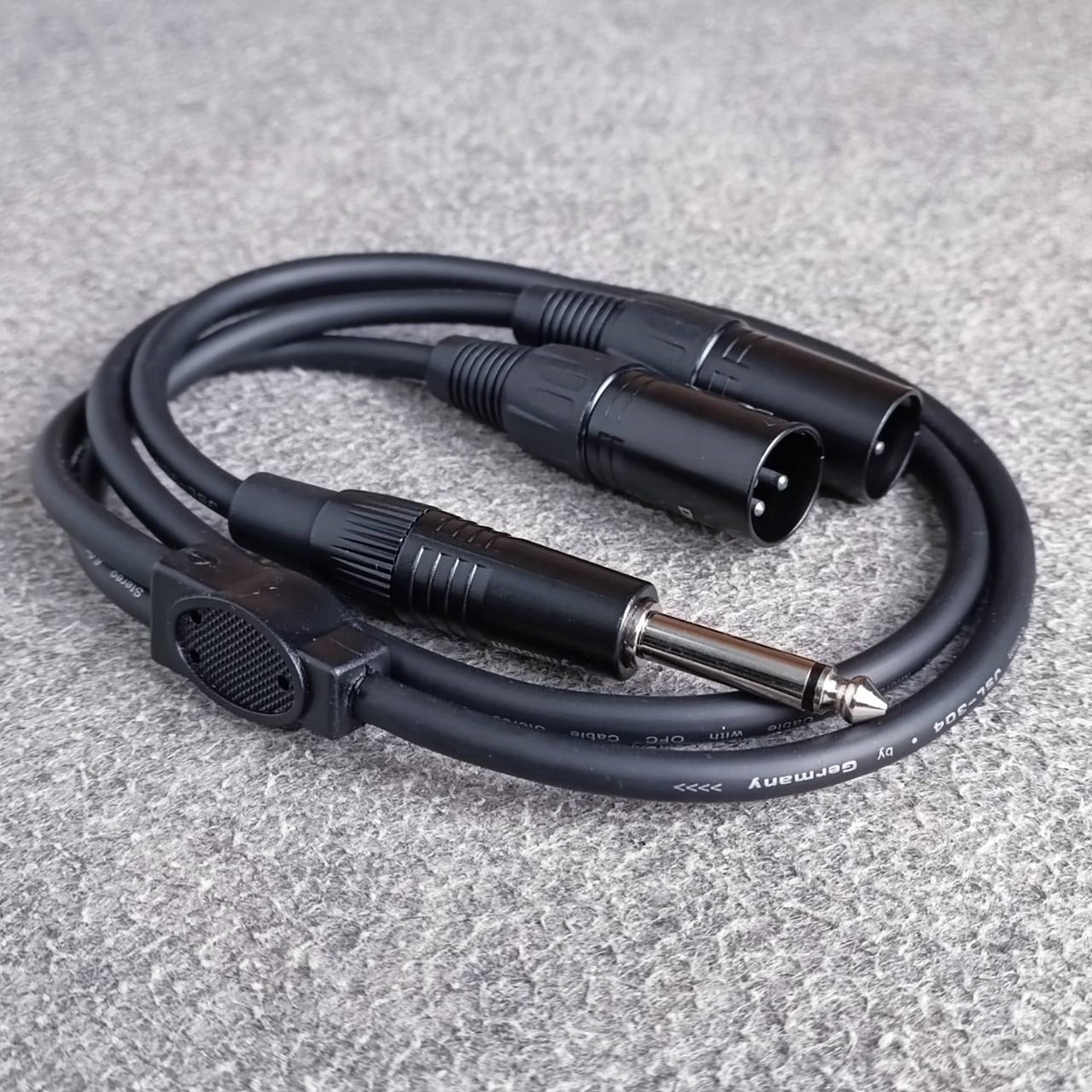 ยาว1เมตร DYNACOM J304 สายPHONE MONOออกXLRผู้x2 1เมตร สายY สายสัญญาณ XLRตัวผู้x2 ออก P.MIC MONO 6.35mm. เอไอ-ไพศาล