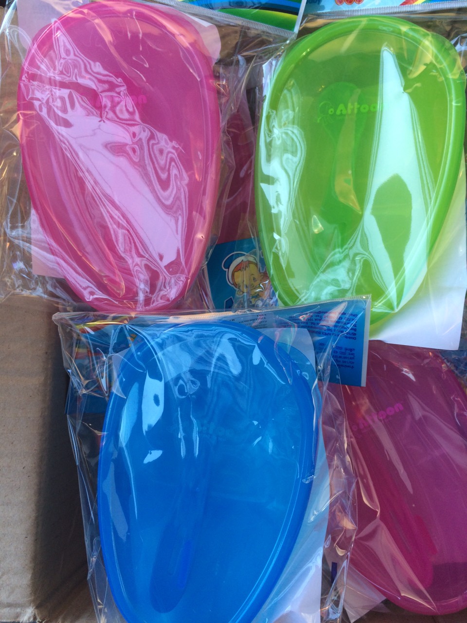 112101S ถ้วยใส่อาหารมีช้อนและฝาปิด attoon ใบละ