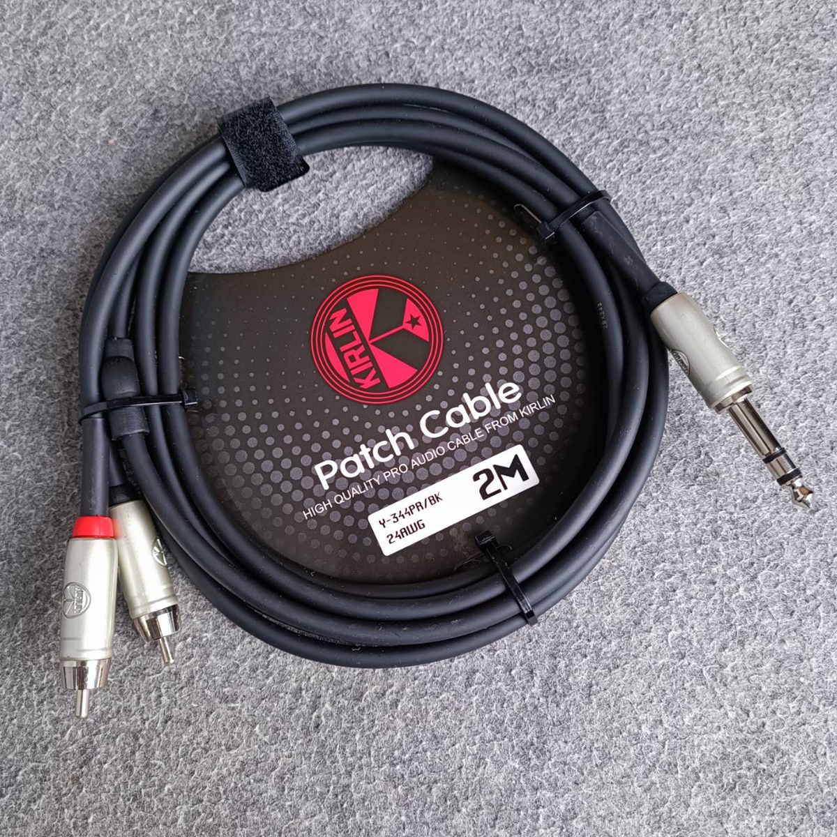 2เมตร KIRLIN Y-344PR สาย PHONE สเตอริโอ ออก RCAx2 ยาว 2เมตร 24awg สายTRS - RCAx2 สายสัญญาณสำเร็จรูป เอไอ-ไพศาล