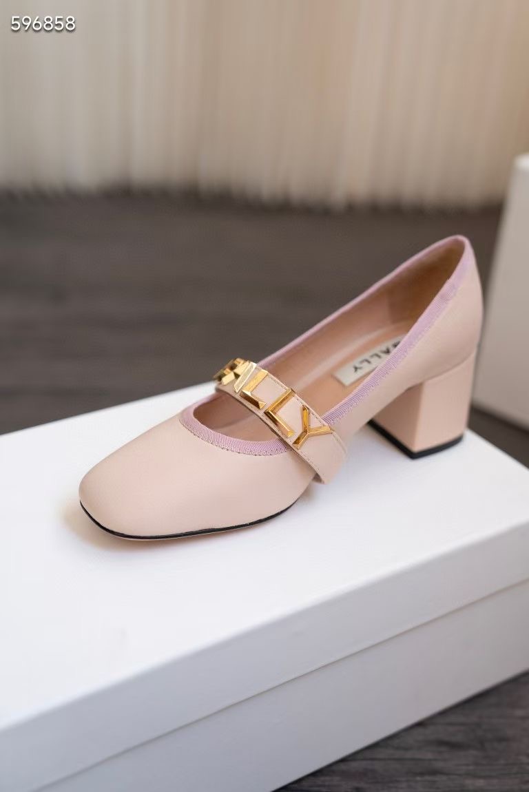 **c2** รองเท้าคัชชู Bally Spell 55mm lettering-detail leather pumps สินค้าใหม่ ของแท้