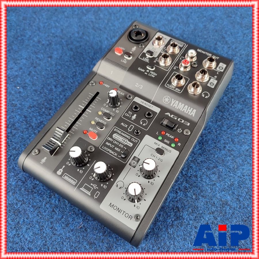YAMAHA AG-03MK2B สีดำ MIXER มิกเซอร์ 3 ช่องสัญญาณพร้อมอินเตอร์เฟสเสียงแบบ USB ยามาฮ่า AG 03 MK 2 W AG03MK2W เอไอ-ไพศาล