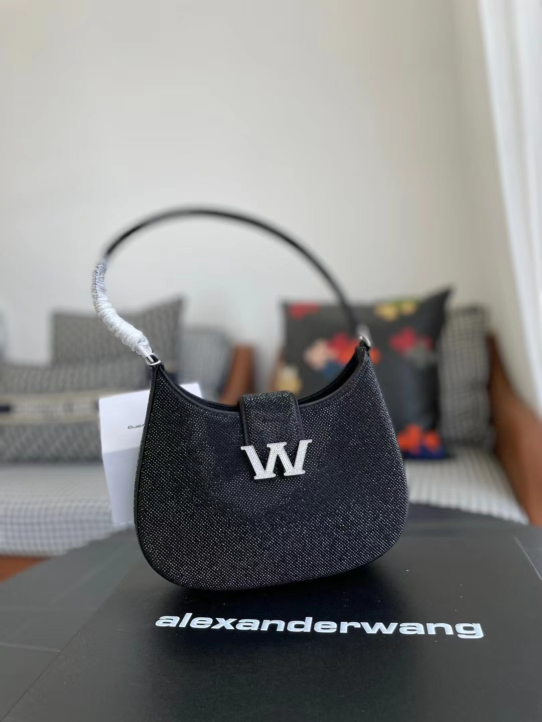 ** C** กระเป๋า Alexander Wang crystal-embellished shoulder bag สินค้าใหม่ ของแท้