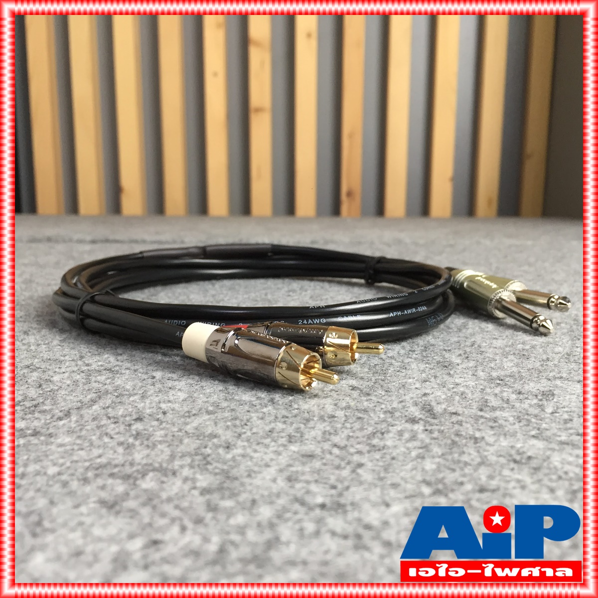 AMPHENOL สายRCAx2 ออก PHONEx2 3M CA3333-4549-WB-003 สายสัญญาณ RCA 2หัว ออก ปลั๊กไมค์ โมโน 2หัว ยาว 3เมตร