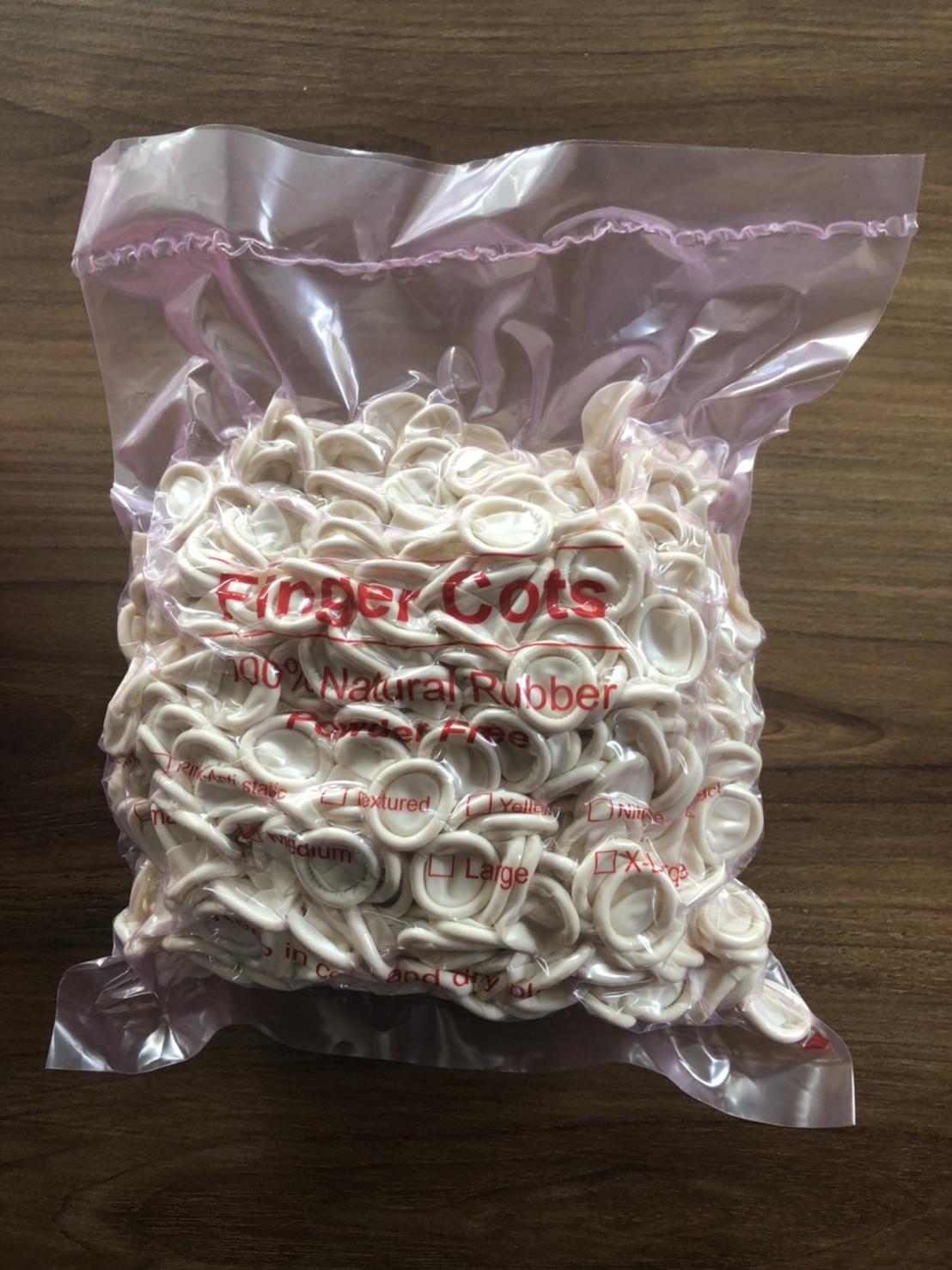 ถุงนิ้วยางธรรมชาติ สีขาว (Finger Cots)