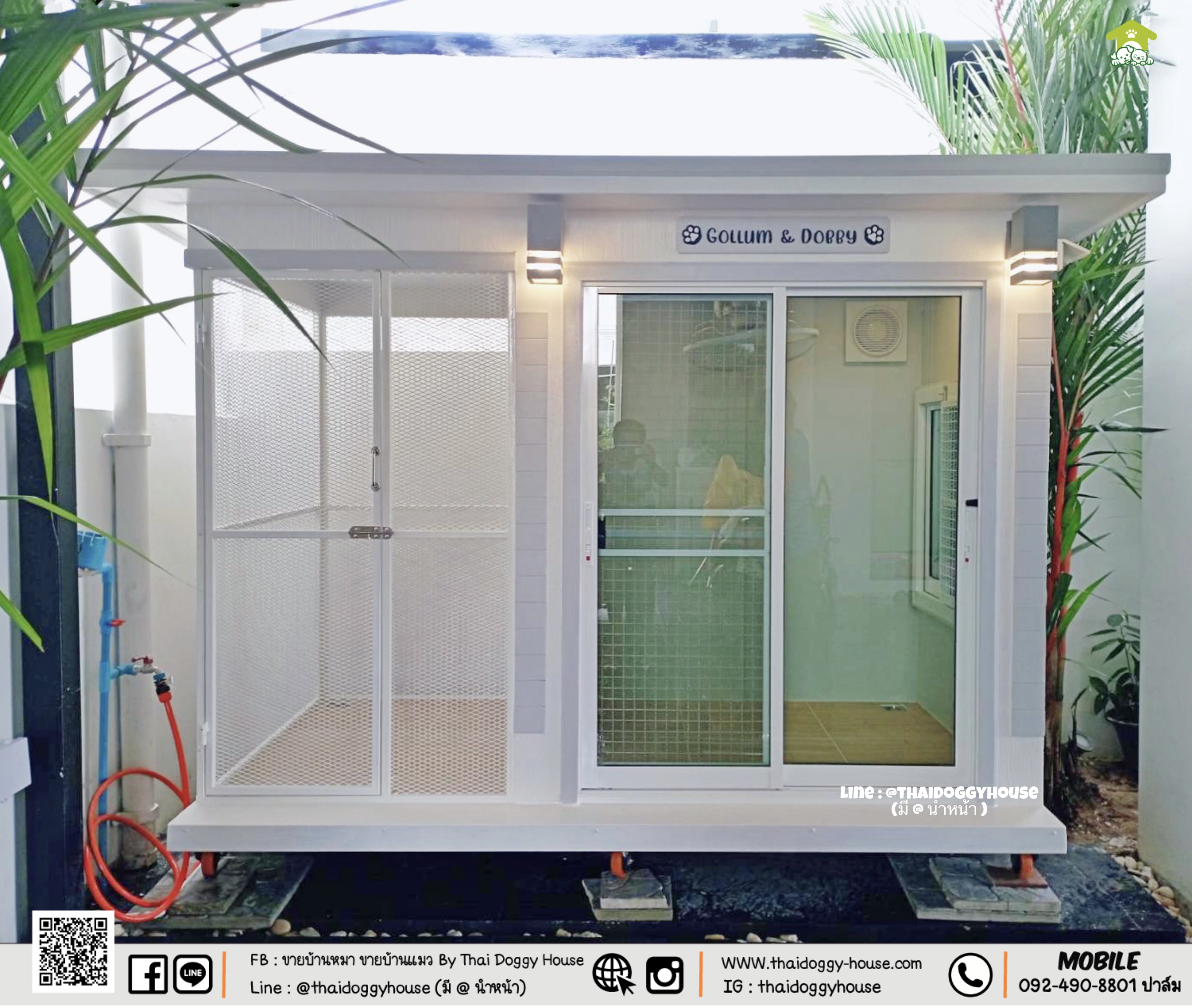 บ้านหมา บ้านแมวติดแอร์ " 𝐌𝐎𝐃𝐄𝐑𝐍 𝐒𝐓𝐘𝐋𝐄" ฟังก์ชั่นครบ หลังใหญ่ แบ่งออกเป็น 2 โซน ระบายอากาศได้ดี