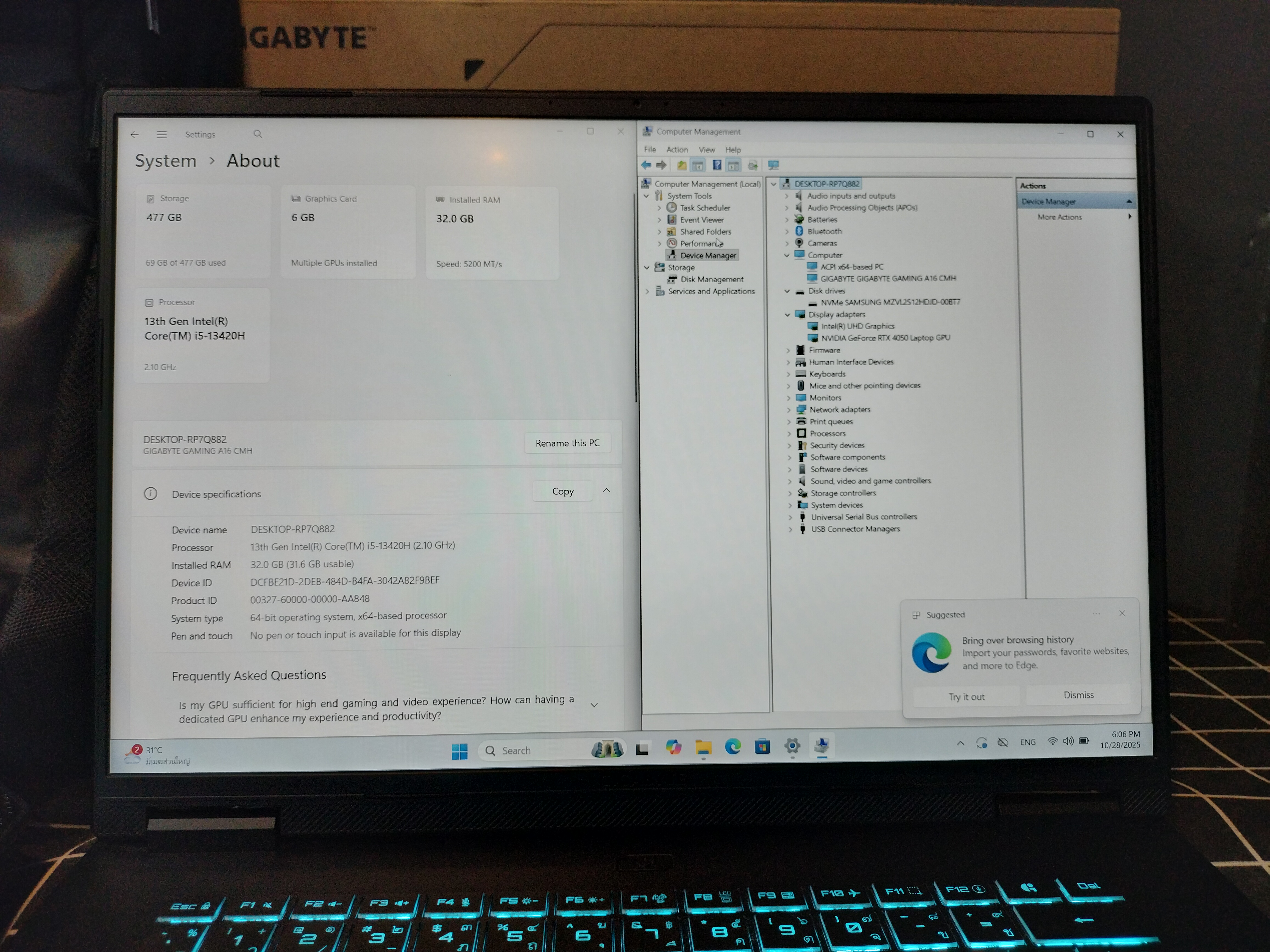 😽✨ GIGABYTE GAMING A16 CMHH2TH893SH - BLACK STEEL 😽✨🎀🐰🫧 มาแล้วววว GIGABYTE A16 ตัวแรงจอสวย สเปกโหดเกินราคา 💗✨