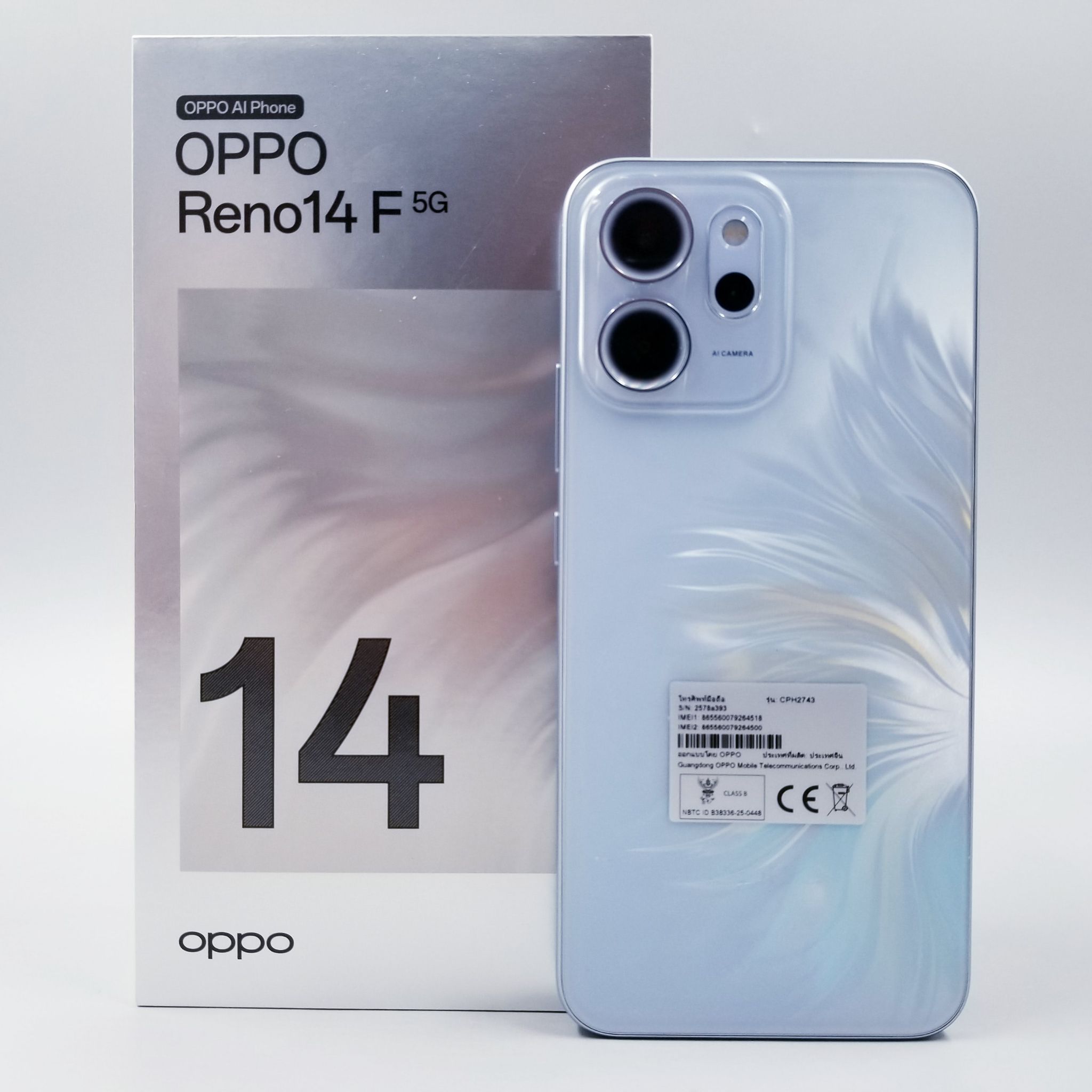 🖤OPPO Reno14 F (12+256GB) Opal Blue (5G)🖤👻 #รีบเลย Reno14 F #ศูนย์ไทย สภาพสวย มีปกศ.1 ปีเต็มๆ ครบกล่อง ราคาคุ้มๆ 👻