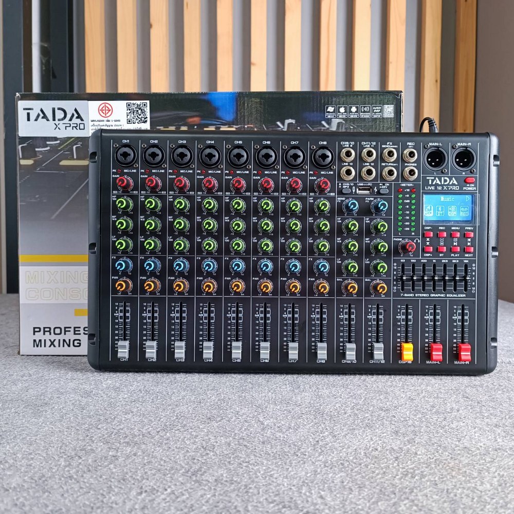 TADA LIVE-12 MIXER มิกเซอร์ ธาดา LIVE 12 LIVE12 Bluetooth มี USB เล่น Mp3 ได้ มีเอฟเฟกแท้ effect EQ 7 แบนด์ มี REC บันทึกเสียงได้ เอไอ-ไพศาล