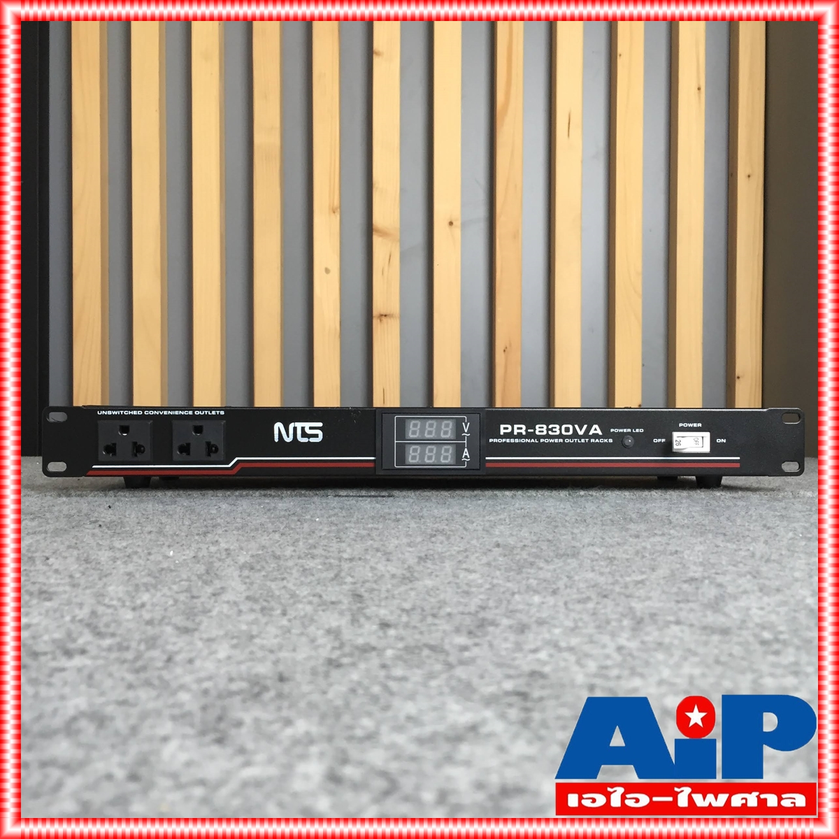 NTS PR830VAโชว์โวลท์และแอมป์ ปลั๊กรางจ่ายไฟสำหรับติดแล็ค BREAKER OUTLET PR 830 VA PR-830VA PR830 PR-830